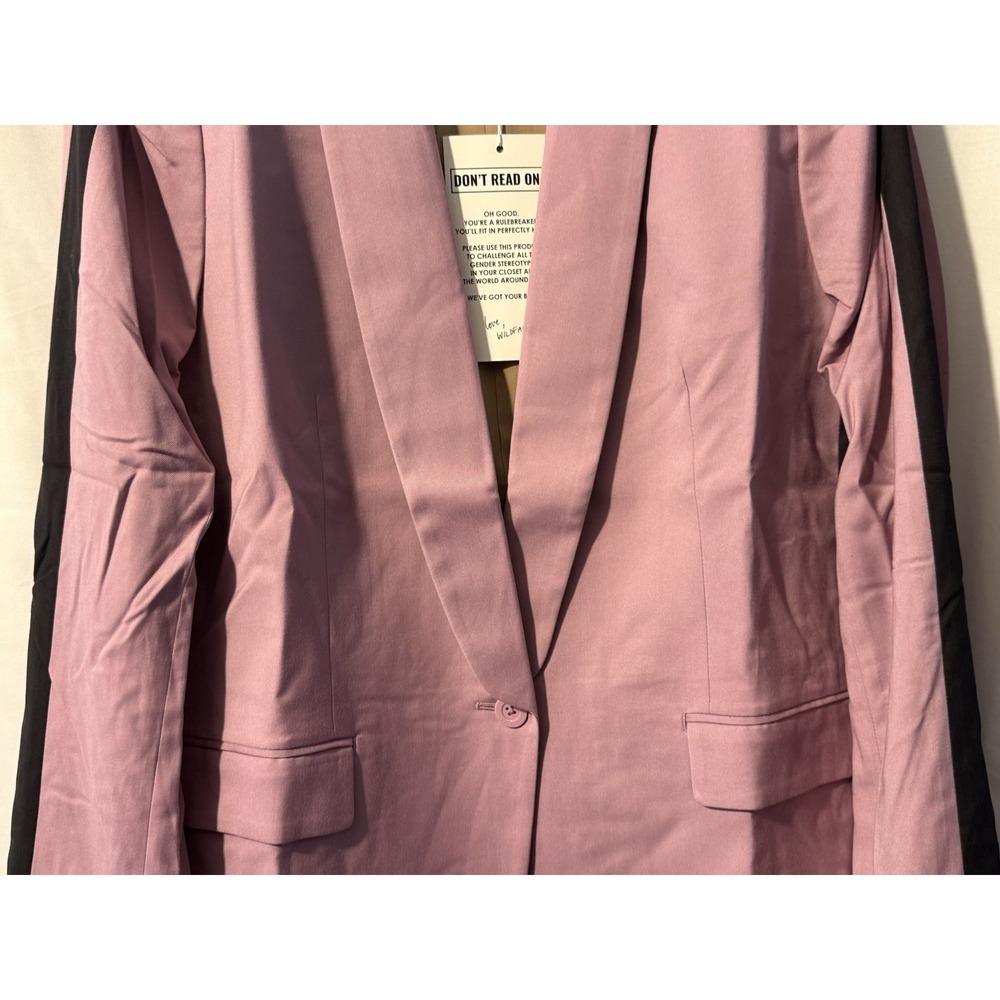 Wildfang Empower Colorblock Tux Blazer Mauve Black Women's XL - Picture 3 of 13